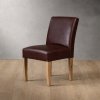 Chunky Leather Dining Chair Oak - Coffee