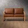 Clarens 2-Seater Leather Couch Oak - Butterscotch