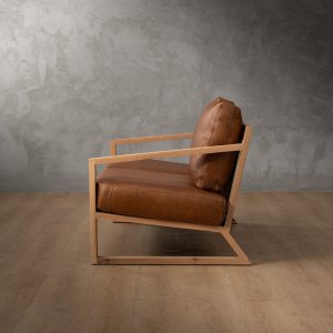Clarens 2-Seater Leather Couch Oak - Butterscotch