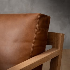 Clarens 2-Seater Leather Couch Oak - Butterscotch