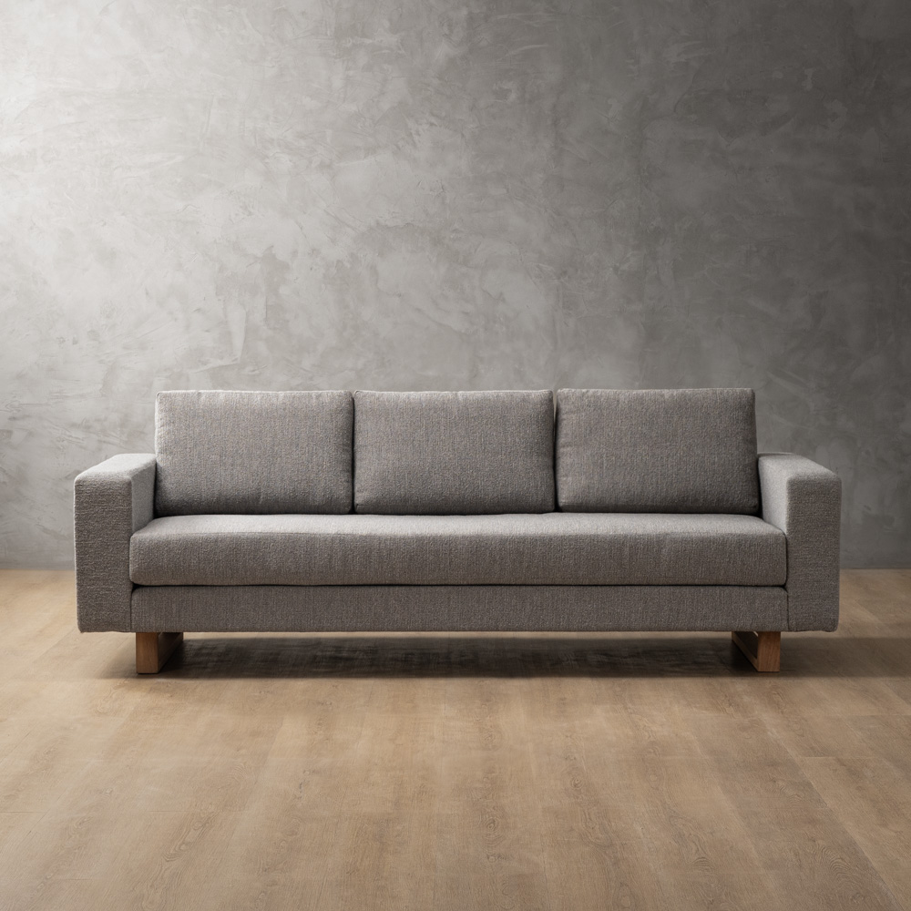 Clarkson 3-Seater Fabric Couch Fennel Grey