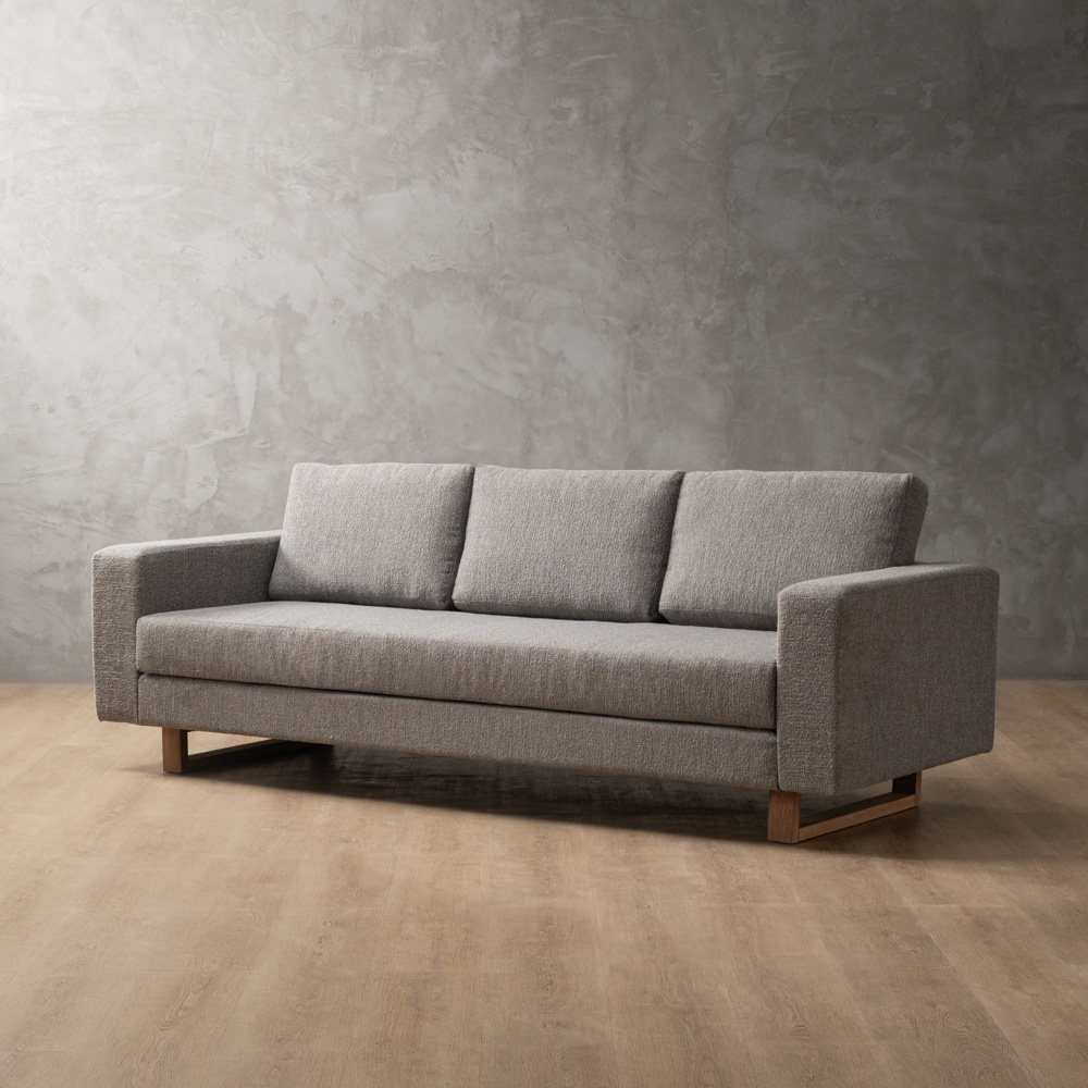 Clarkson 3-Seater Fabric Couch Fennel Grey