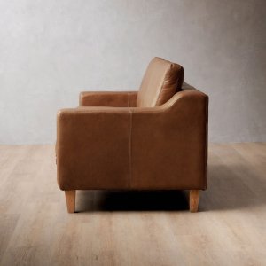 2.6m Douglas Leather Couch Butterscotch