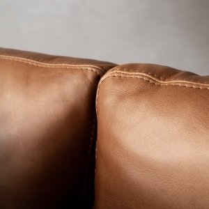 2.6m Douglas Leather Couch Butterscotch