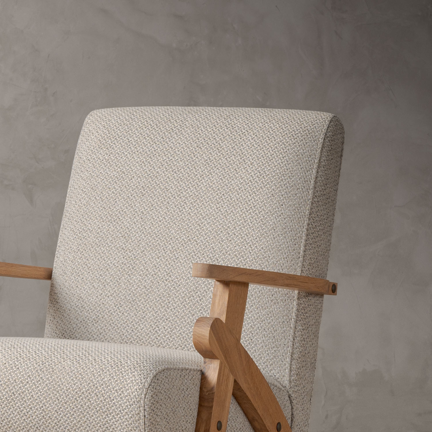 Gariep Armchair-Fabric Oats-Oak Smoke