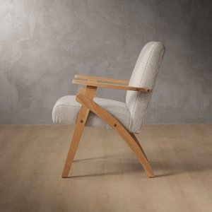 Gariep Armchair-Fabric Oats-Oak Smoke