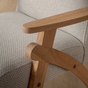 Gariep Armchair-Fabric Oats-Oak Smoke