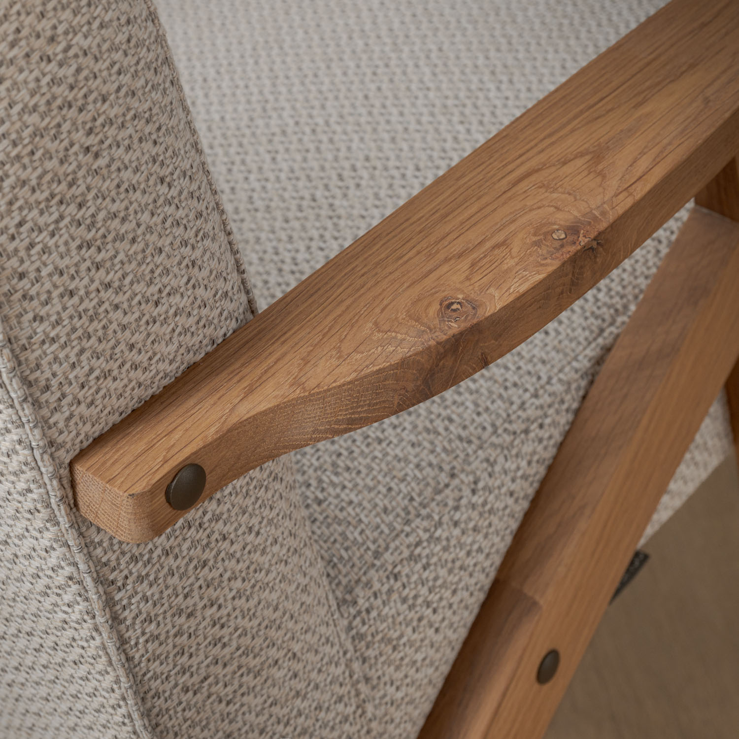 Gariep Armchair-Fabric Oats-Oak Smoke