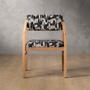 Jozi Fabric Dining Chair - Oak - Ebony