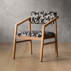 Jozi Fabric Dining Chair - Oak - Ebony