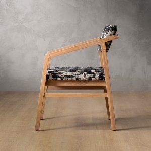 Jozi Fabric Dining Chair - Oak - Ebony