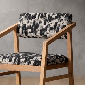 Jozi Fabric Dining Chair - Oak - Ebony