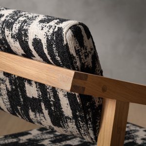 Jozi Fabric Dining Chair - Oak - Ebony