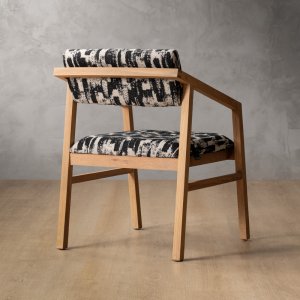 Jozi Fabric Dining Chair - Oak - Ebony
