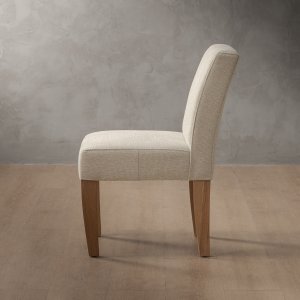 Chunky Fabric Armchair Oak Moonstone
