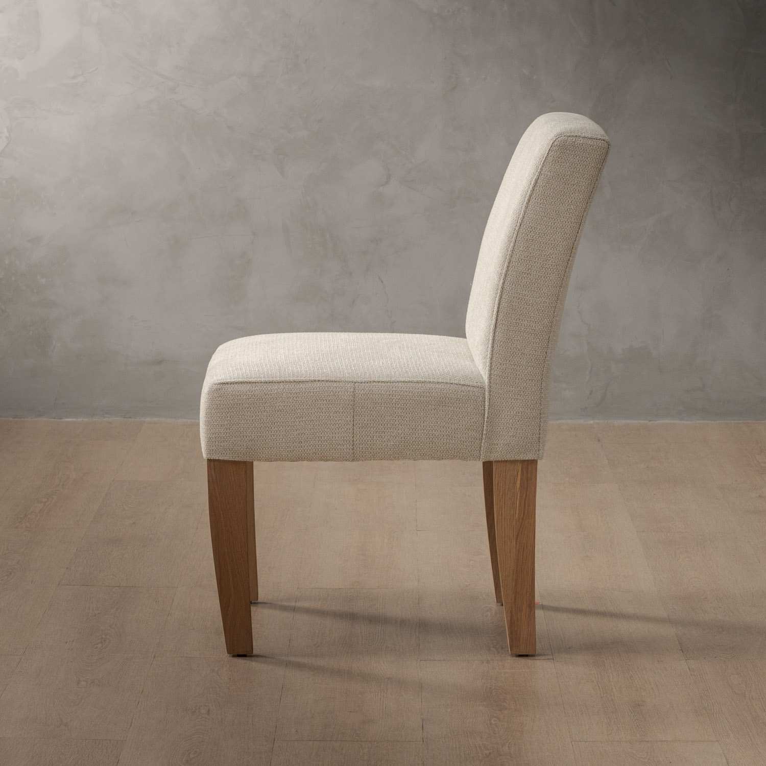 Chunky Fabric Armchair Oak Moonstone