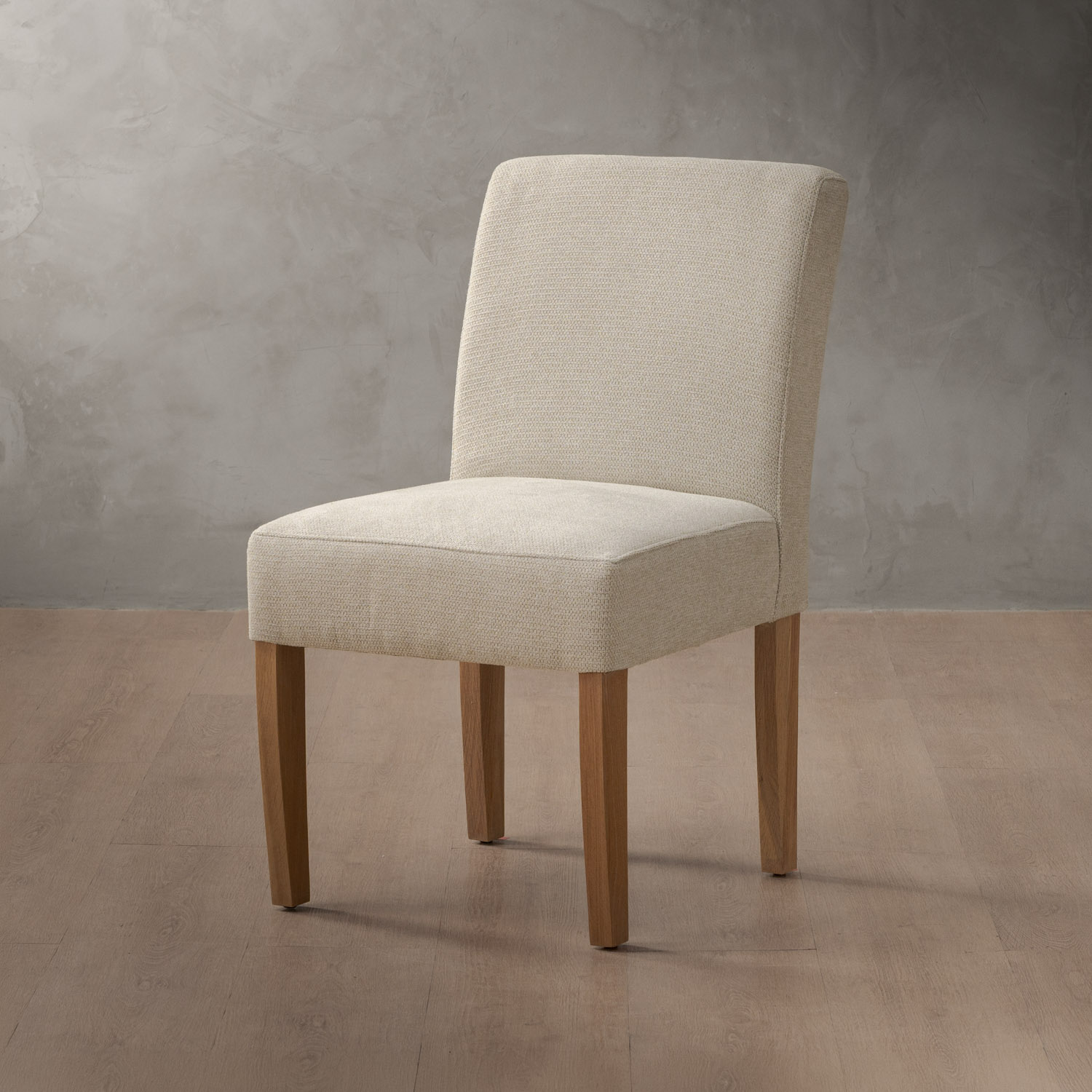 Chunky Fabric Armchair Oak Moonstone