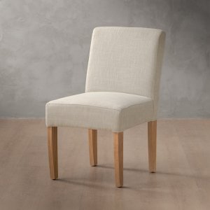 Chunky Fabric Armchair Oak Buttermilk