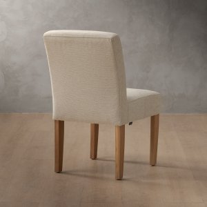 Chunky Fabric Armchair Oak Moonstone