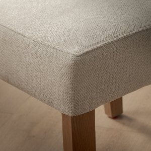 Chunky Fabric Armchair Oak Moonstone