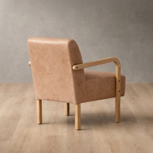 Palmiet Leather Armchair Oak Hazelnut