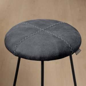 Delaire Leather Counter Bar Chair Midnight