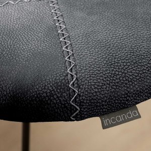 Delaire Leather Counter Bar Chair Midnight
