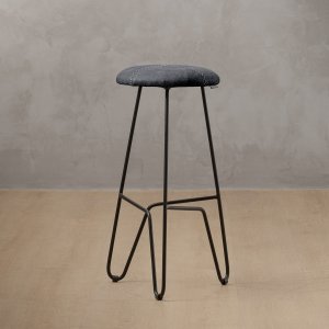 Delaire Leather Counter Bar Chair Midnight