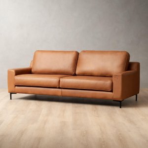 Tulbagh 3-Seater Leather Couch Ginger