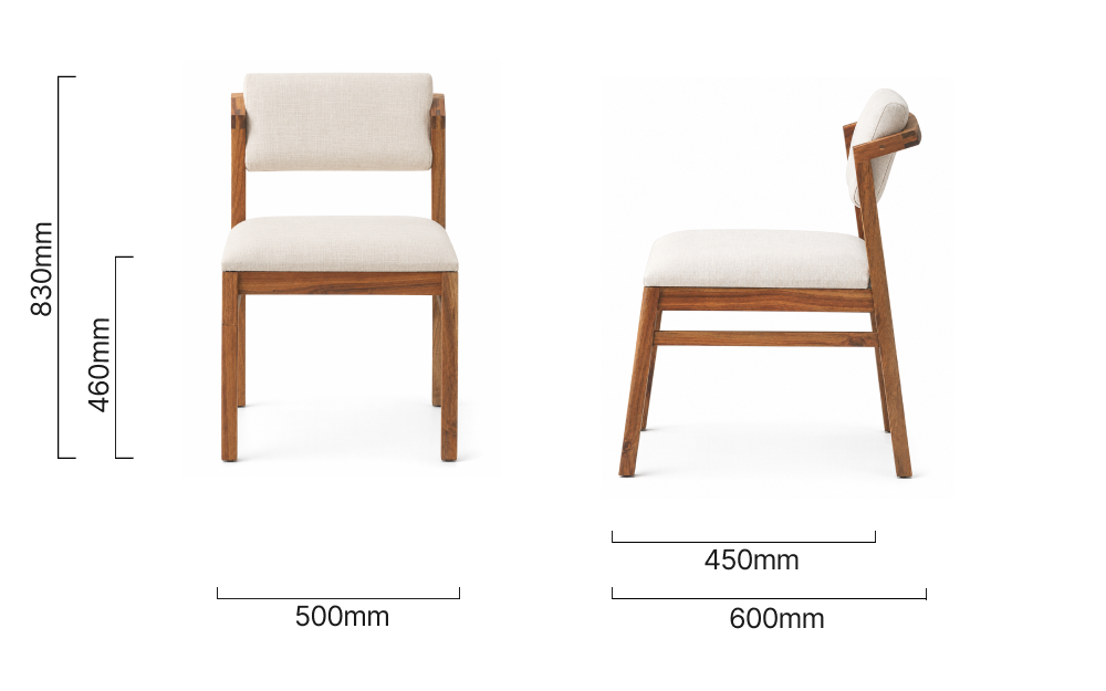 Jozi Fabric Dining Chair Blackwood Pumice Stone
