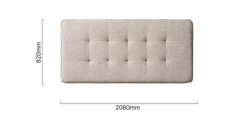 Ravelin King Headboard Latté Dimensions