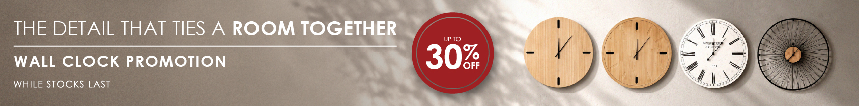 Wall Clock Promotion Desktop Banner