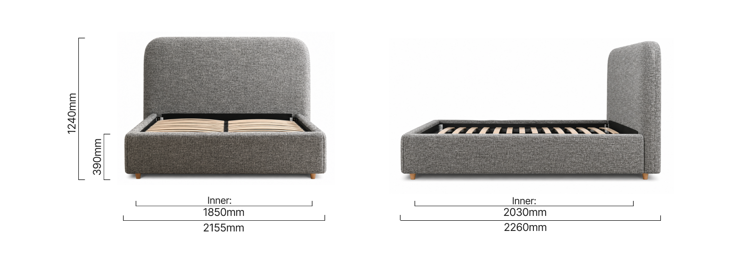 Elysia Storage Bed-King XL-Moontstone