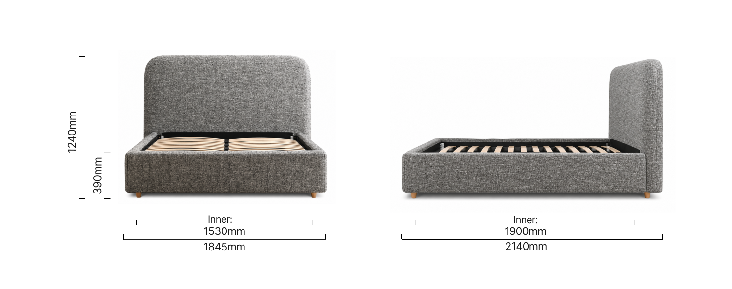 Elysia Storage Bed-Q-Moonstone Dimensions