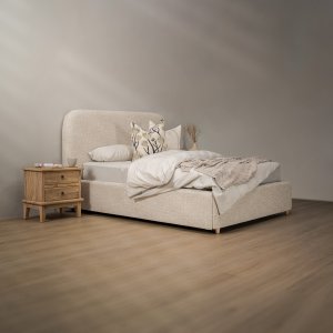 Elysia Storage Bed - Queen - Limestone