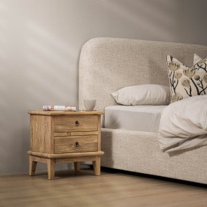 Elysia Storage Bed - Queen - Limestone