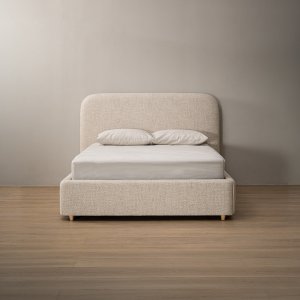 Elysia Storage Bed - Queen - Limestone