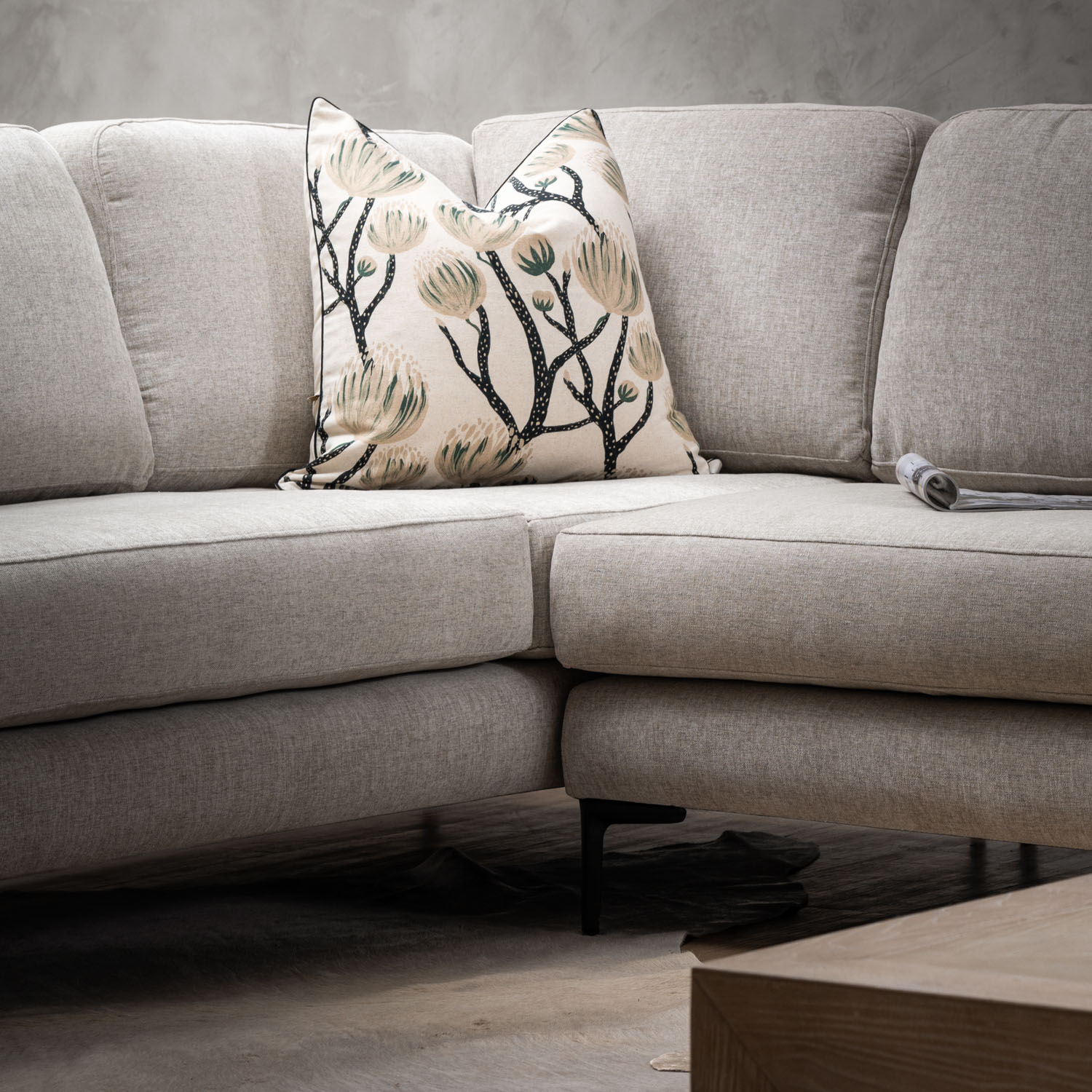 Tulbagh Fabric Corner Couch Dusted Taupe