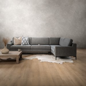 Tulbagh Fabric Corner Couch Right Forest Ash