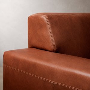 Karoo Leather Daybed Couch Left - Curry