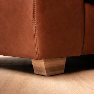 Karoo Leather Daybed Couch Left - Curry