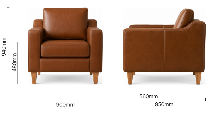 Douglas Leather Armchair Butterscotch
