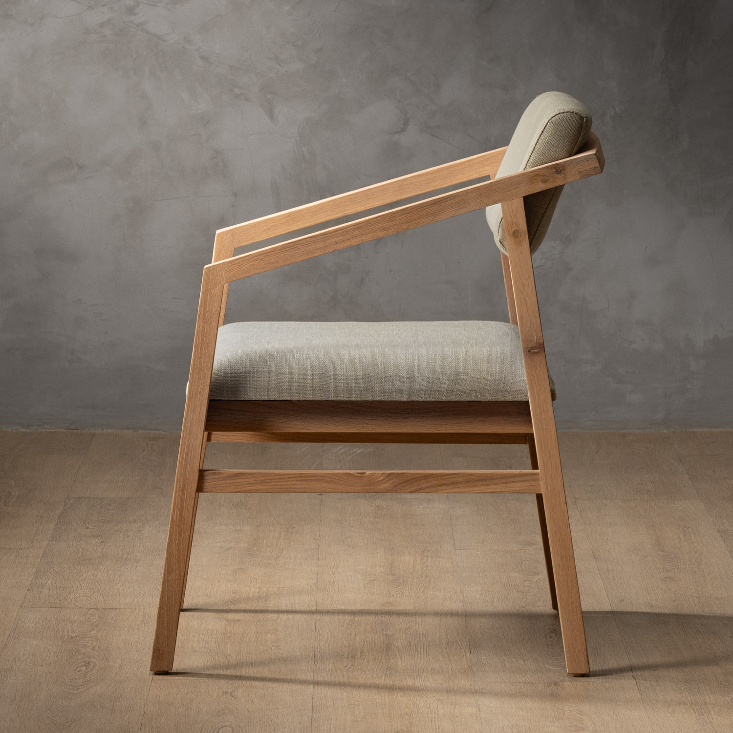 Jozi Fabric Carver Chair Oak Juniper Stone