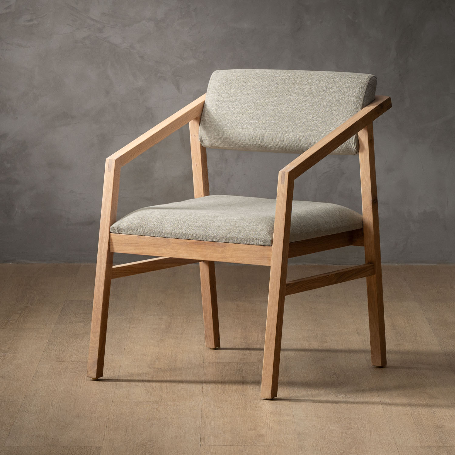 Jozi Fabric Carver Chair Oak Juniper Stone