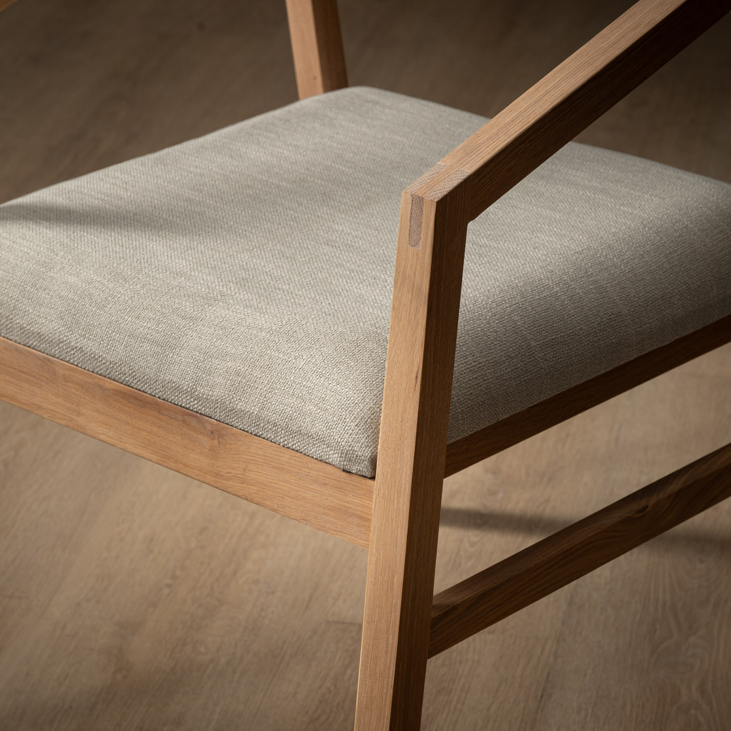 Jozi Fabric Carver Chair Oak Juniper Stone