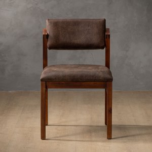 Jozi Leather Dining Chair Blackwood Brown