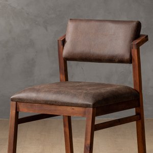 Jozi Leather Dining Chair Blackwood Brown