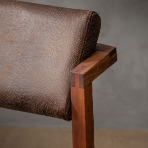 Jozi Leather Dining Chair Blackwood Brown