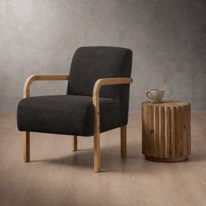 Palmiet Fabric Armchair Oak Graphite