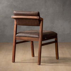 Jozi Leather Dining Chair Blackwood Brown
